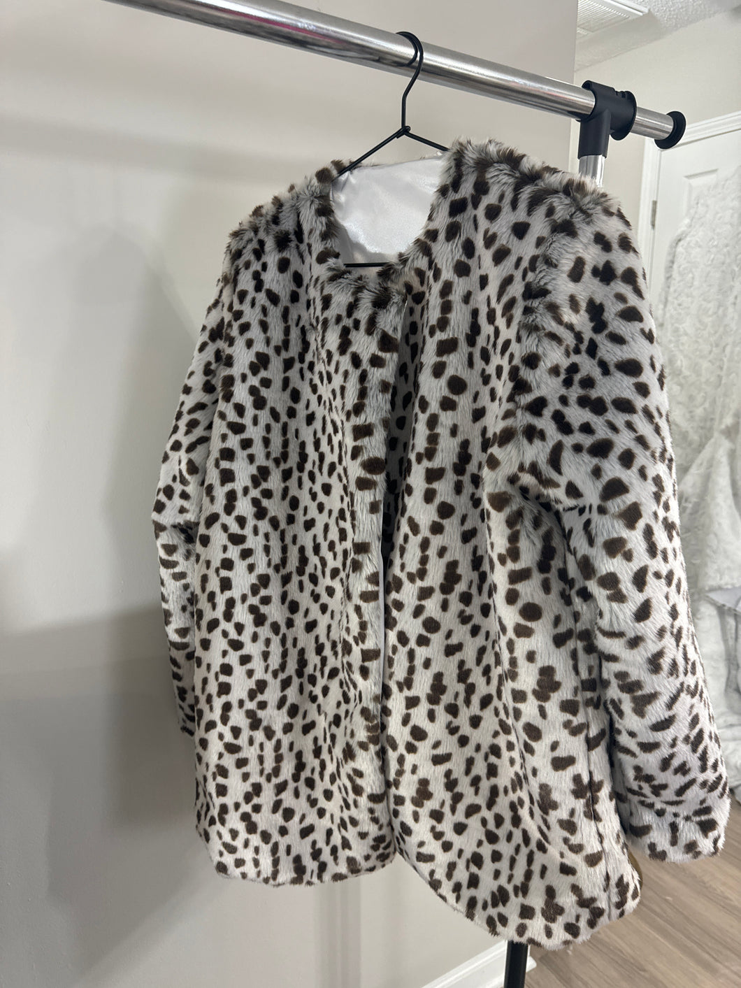 Brown Spotted Fur Coat EXTRA PETITE
